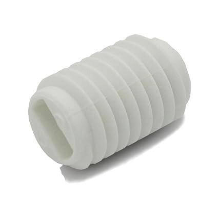 Kunststoff Madenschraube M7 x 1 Schwarz/Weiß / Gold 3 Stück Länge 10mm Gewinde-Schraube Feststellschraube Gewindenippel Gewindestift Wurmschraube (Weiß)