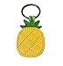 Cute Keyring, Pineapple Keychain Handmade Leather Keychain Bag Charm Car Cell Phone Decor Ornament, Gifts for Her (Yellow)