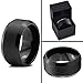 Charming Jewelers Tungsten Wedding Band Ring 10mm for Men Women Comfort Fit Black Beveled Edge Polished Brushed