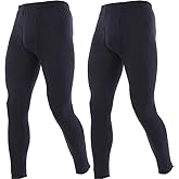 2 Pack Men's Thermal Underwear Bottoms Long Johns for Men Baselayer Athletic Thermal Pants Ultra Soft Leggings Tight