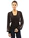 PattyBoutik Women's Chiffon Long Sleeve Fitted Waist Pullover Blouse