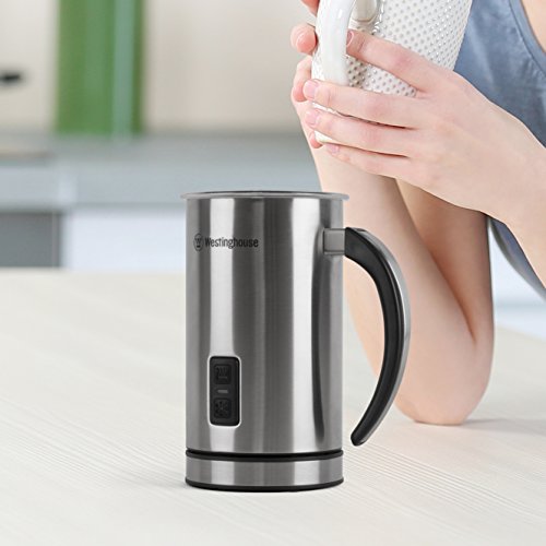 Westinghouse WMF008 Frother Milk Steamer with Push-Button Power and Automatic Shut-Off, Stainless Steel