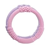 Lifefactory BPA-Free Multi-Sensory Latex and Silicone Teething Ring, Pink and Lilac 2-Pack