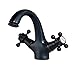 Rozin Deck Mounted Bathroom Basin Faucet 2 Knobs Single Hole Vanity Sink Mixer Tap Oil Rubbed Bronze
