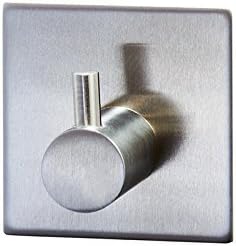 OUTOWIN 2 Pack Brushed Stainless Steel 3M Self Adhesive Bathroom Lavatory Closets Coat Towel Robe Hook Rack Rail