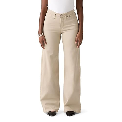 Levi's Women's 318 Shaping Wide-Leg Jeans (Also Available in Plus), (New) White Pepper (Twill-Stretch)