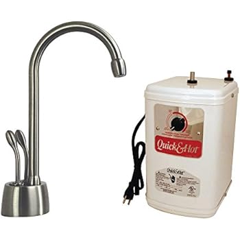 Westbrass Develosah 2-Handle Hot/Cold Water Dispenser Faucet with Tank, Satin Nickel, D272H-07