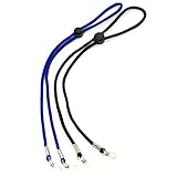 Bluecell Pack of 2 Black and Blue Color Eyeglass Eyewear Glasses Neck Retainer Holder Safety Adjustable Strap Rope Cord for Sport