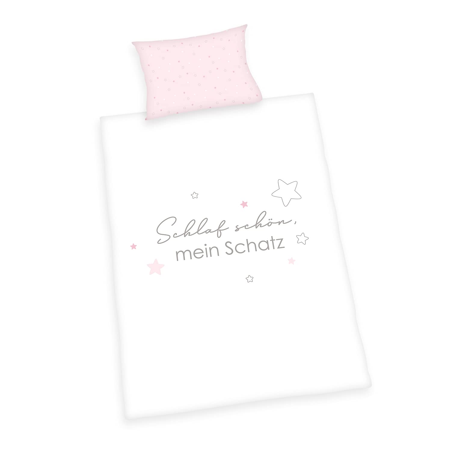 Herding Bedding-Set, White/Pink, 40 x 60 cm, 100 x 135 cm