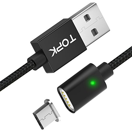 Magnetic micro usb charging cable, topk 3.3 ft super ma…