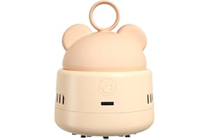 Zmol Mini Desktop Vacuum Cleaner with USB Charging, Cleaning Brush, Bear Head Ring for Easy Grip, 360° Swivel Portable Vacuum Cleaner for Keyboards Office Desks and Other Dusty Debris