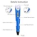 Canbor 3D Pen with PLA Filament Refills, 3D Printing Drawing Printer Pen for Kids and Adults, Compatible with PLA ABS Filament, 12 Colors 120 Feet PLA Filaments Included, Blue