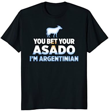 Mens You Bet Your Asado I'm Argentinian Funny BBQ Beef T-Shirt 3XL Black
