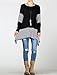 Mordenmiss Women's Stripes Asymmetry Tunic Swing Flowy Plain T-Shirt Top XL Black