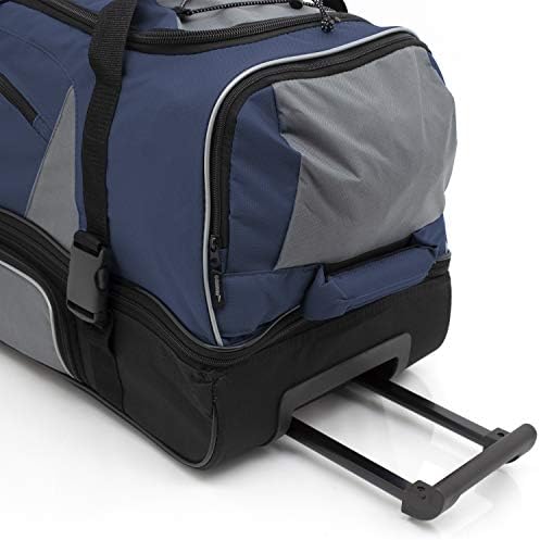 Travelers Club Adventure Upright Rolling Duffel Bag, Navy Blue/Grey, 30 Inch 86.2L 8 Travelers Club Adventure Upright Rolling Duffel Bag, Navy Blue/Grey, 30 Inch 86.2L