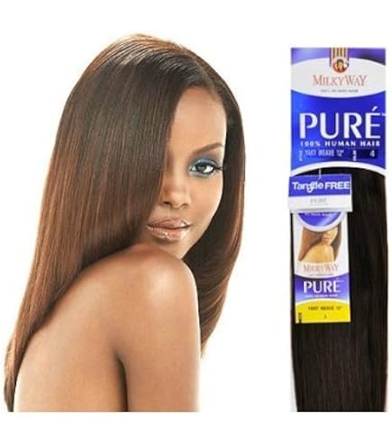 Amazon.com : MilkyWay Human Hair Weave Pure Yaki [12 display picture 1