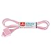 Globe Electric Designer Series 9-ft Fabric Extension Cord, 3 Polarized Outlets, Right Angle Plug, 125 Volts, Pink, 22839