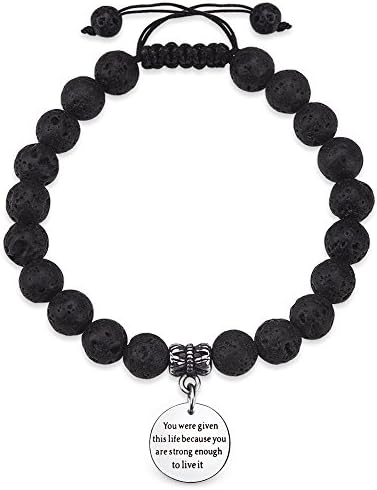 CheersLife Inspirational Jewelry - Healing Energy Diffuser Beads Bracelet Quote Engraved for Inspiration, Motivation – Perfect Natural Gift for Women, Teens, Girls