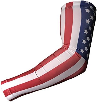Sports Compression Arm Sleeve - Baseball Football Basketball - Youth and Adult Sizes from Unreal Sportswear (Adult Small, American Flag)