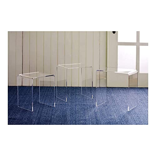 Pure Dcor Pure Decor Acrylic Nesting Tables, Set of 3, 18hx17wx11.5, Clear