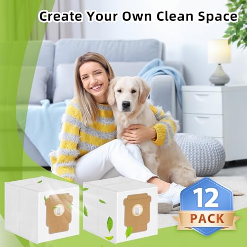 12 Sacchetti per Aspirapolvere iRobot Roomba Q0520, 104/105 Combo, Plus 405/504/505 Combo, Max 705 Vac Clean Base, Combo Essential Series