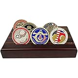 4 Row Military Coin Holder, Challenge Coin Display Stand Holder Wooden,