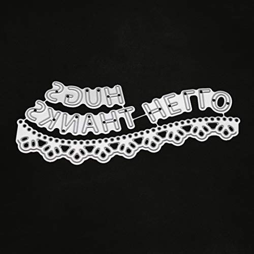 Hukai Thanks Hello Metal Cutting Dies Stencil DIY Scrapbooking Album Stamp Paper Card Embossing Crafts Decor,Good Gift for Your Kids to Cultivate Their Hands-on Ability