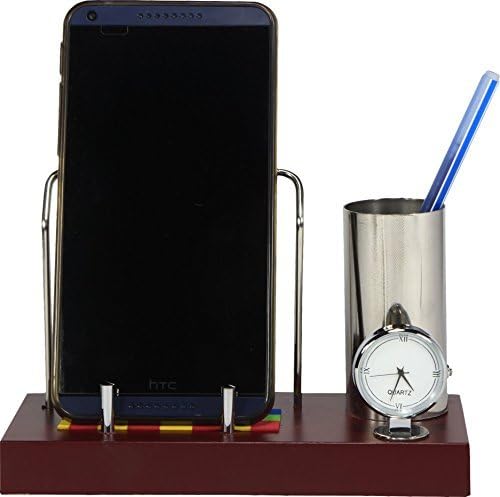 Deals Outlet Brass & Stainless Steel Mobile Stand With Watch Pen Holder
