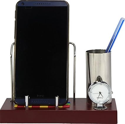 Deals Outlet Brass & Stainless Steel Mobile Stand With Watch Pen Holder
