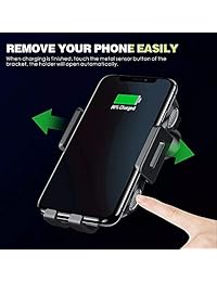 BUTTLE - Cargador de coche inalámbrico de carga rápida, 10 W, soporte para teléfono y salpicadero, compatible con iPhone, Samsung y más (+ adaptador QC 3.0)
