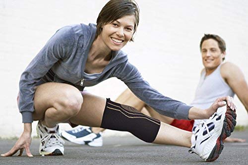 Thx4COPPER Sports Compression Knee Brace for Joint Pain and Arthritis Relief, Improved Circulation Support for Running, Jogging, Workout, Gym-Best Knee Sleeve-Single-Large
