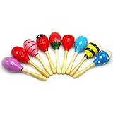 Joylive Rattle Bell Baby Wooden Sand Hammer Game Maracas Instruments Toys New Born Toy
