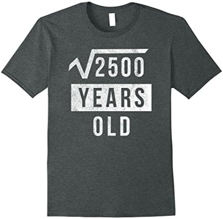 Mens 50th Birthday Gift 50 Yr Years Old Funny Square Root T Shirt XL Dark Heather