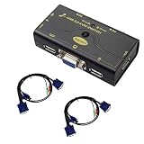 2 Port USB 2.0 VGA KVM Switch Up to 2048x1536 Resolution with USB Hub for PC or Monitor Switching