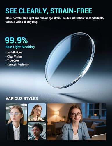 TIJN Olisa Blue Light Blocking Glasses for Women Men,Oval Glasses Frame Bluelight Glasses for Gaming/Computer/Screen
