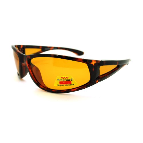 Polarized Lens Mens Wrap Around Sports Sunglasses Tortoise
