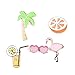 Dragon Fashion Hand Painted Flamingo Sunglasses Palm Tree Tropical Ice Tea Orange Enamel Pin Pack Summer Jewelry