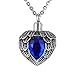 VALYRIA Angel Wing Birthstone Memorial Urn Necklace Stainless Steel Cremation Jewelry,Sapphire(September)