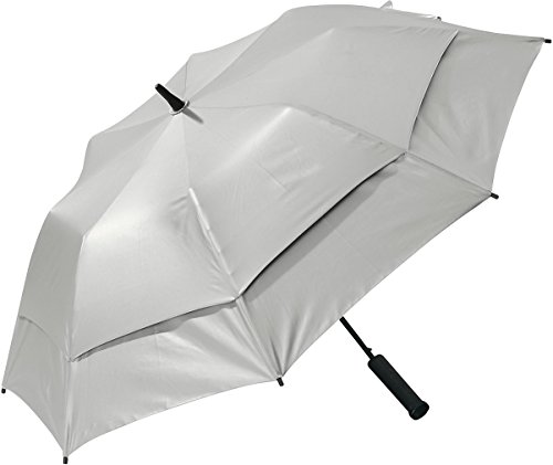 Coolibar UPF 50+ 62'' Titanium Golf Umbrella - Sun Protective (One Size- Silver)