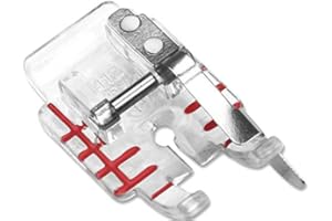 ZIGZAGSTORM 4129274-45 Snap On Clear Plastic 1/4" Quilting Presser Foot with Guide for Husqvarna Viking Sewing Machine - 4129274-45