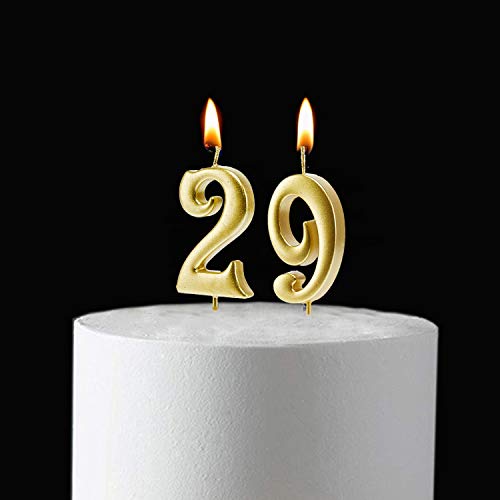 Velas Doradas De Cumpleaños De 24 Y 42, Decoración De Pastel | Meses Sin Interés