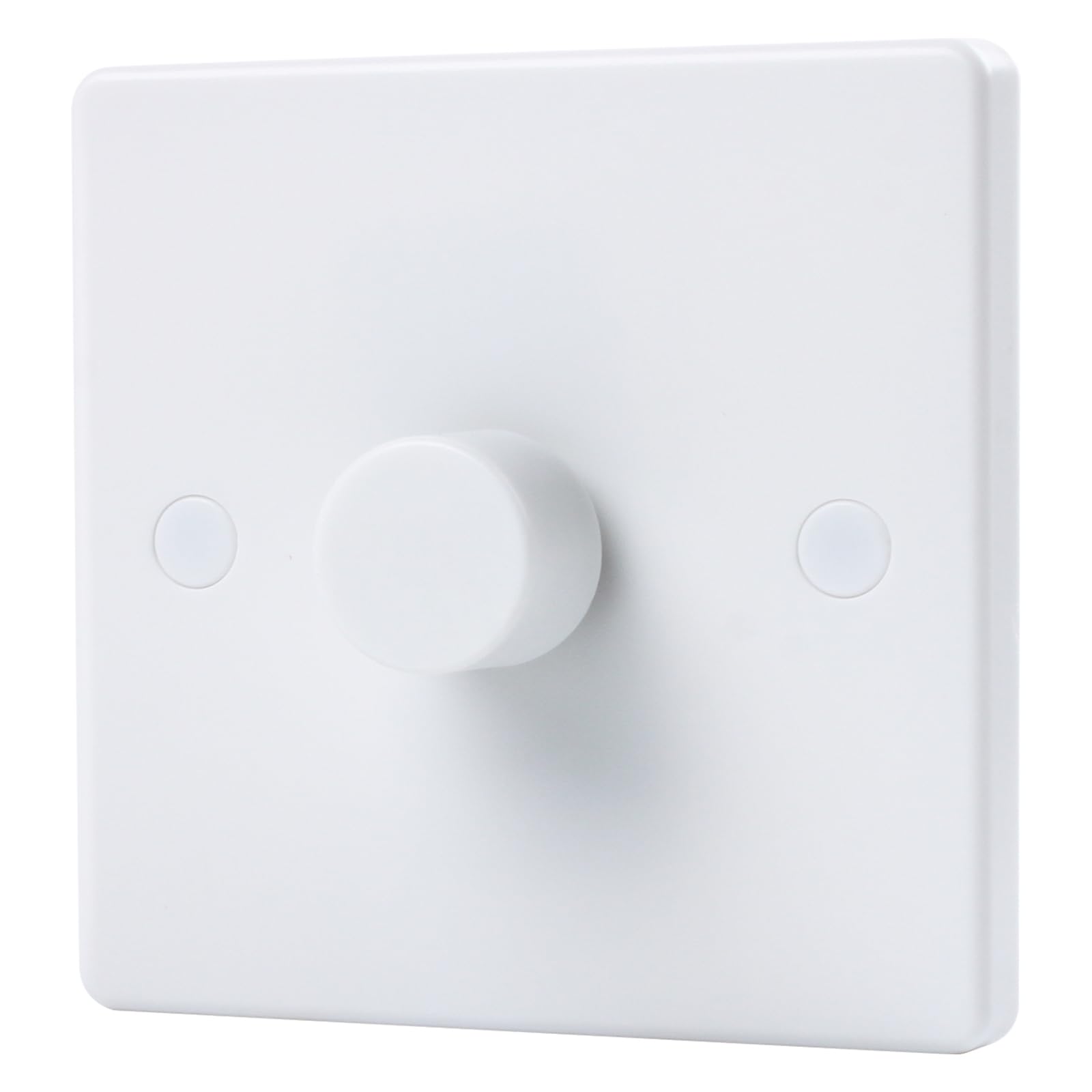 5-200W LED Dimmer Switch, Push On/Off 1 Gang 2-Way Rotary Trailing Edge Dimmer Switch for Dimmable LED Lights/Incandescent/Halogen (White)