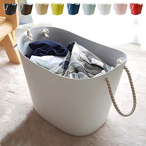 Amazon バケツ 収納ボックス 収納ケース おもちゃ箱 ランドリーボックス 脱衣かご 洗濯物入れ ゴミ箱 アウトドア 衣類収納 洗濯かご ランドリーバスケット グリーン かご バスケット オンライン通販