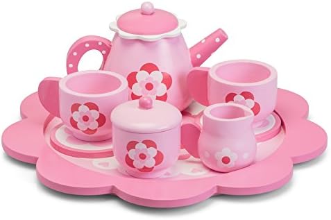 Tobar Wooden Flower Tea Set, Mixed
