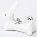 Sterling Silver White Cubic Zirconia Love Heart Stud Earrings For Girls