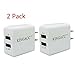 KingAcc 10W Dual Port USB Wall Charger (2-Pack)