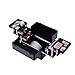 Makeup case - Professional Portable Aluminum Cosmetic Organizer Box With Folding Trays and Locks Black