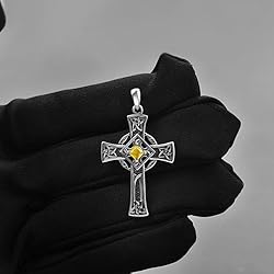 ADMETUS November Birthstone Cross Necklace Sterling
