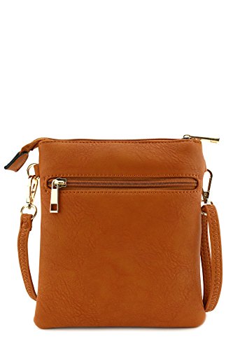 Functional Multi Pocket Crossbody Bag Brown