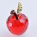 LONGWIN 40mm (1.6 inch) Crystal Apple Figurine Paperweight Glass Fruit Home Decor Christmas Decoration Ornaments Red